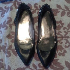 Marc Fisher Black Leather Flats Size 7.5