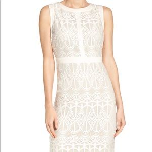 Gabby Skye Ecru Lace Sheath Dress