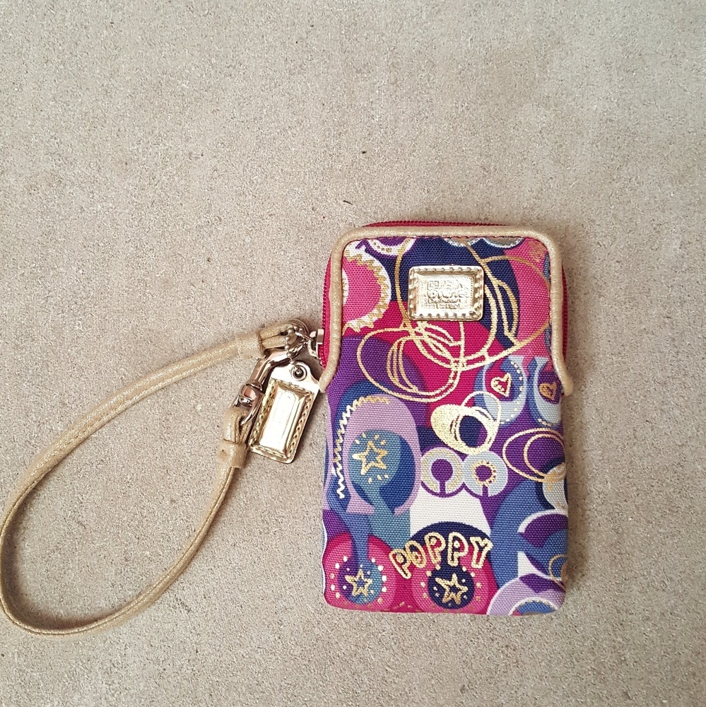 COACH Multi-Color Poppy wristlet