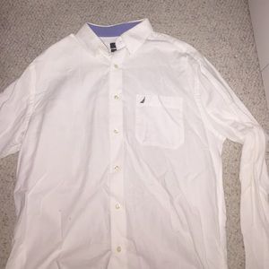 Men's White button down nautica long sleeve