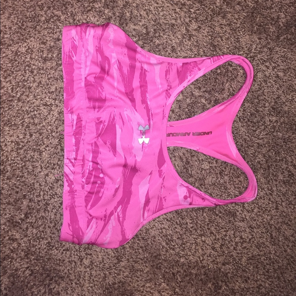 Pink Under Armor sports bra