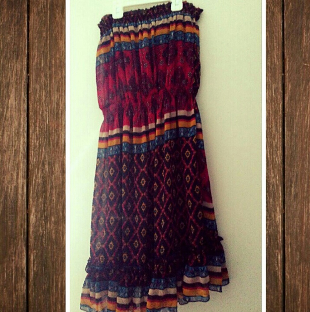 Retro boho strapless sundress