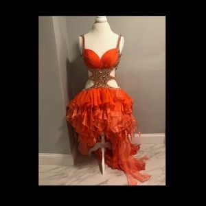 Orange prom gown