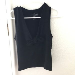 American Eagle Outfitters Black Heather Crop Top