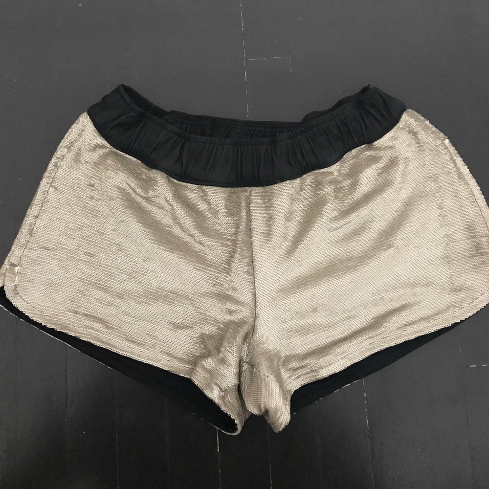 Hudson sequin and leather shorts