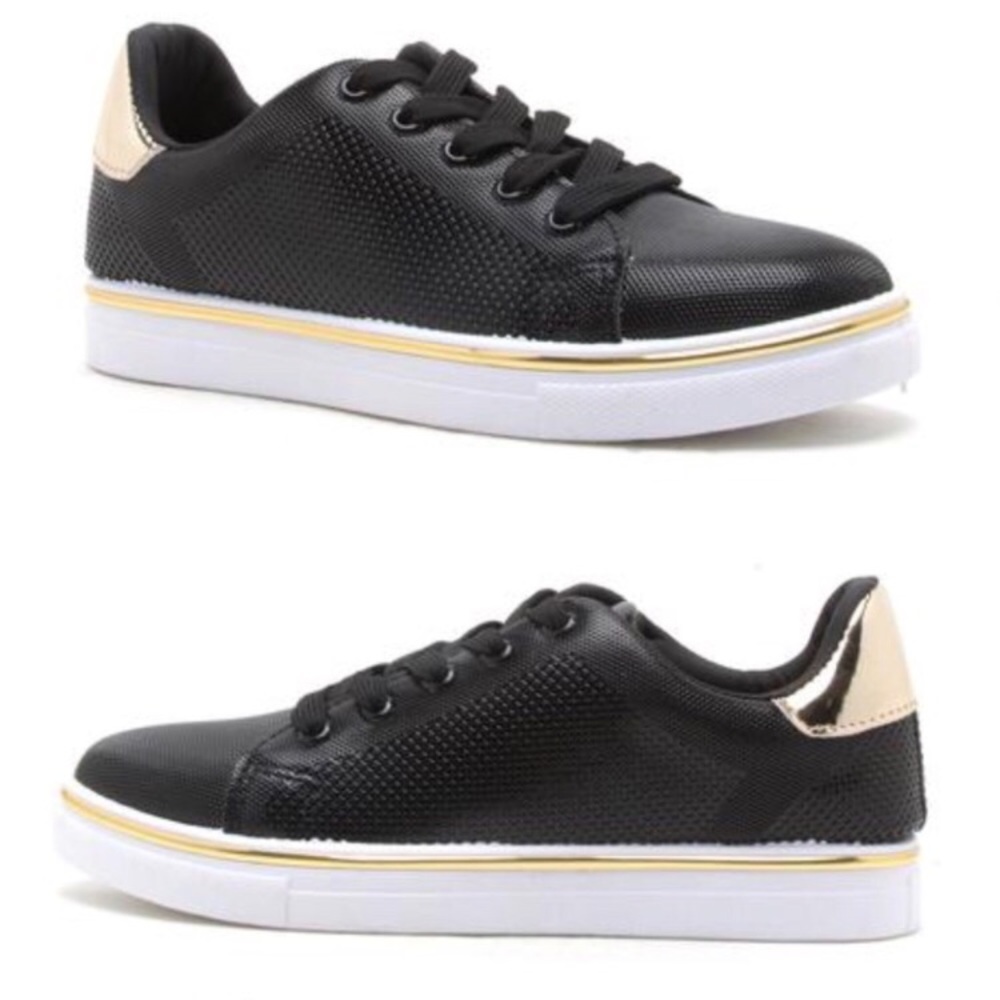 Vegan Leather black-metallic sneakers