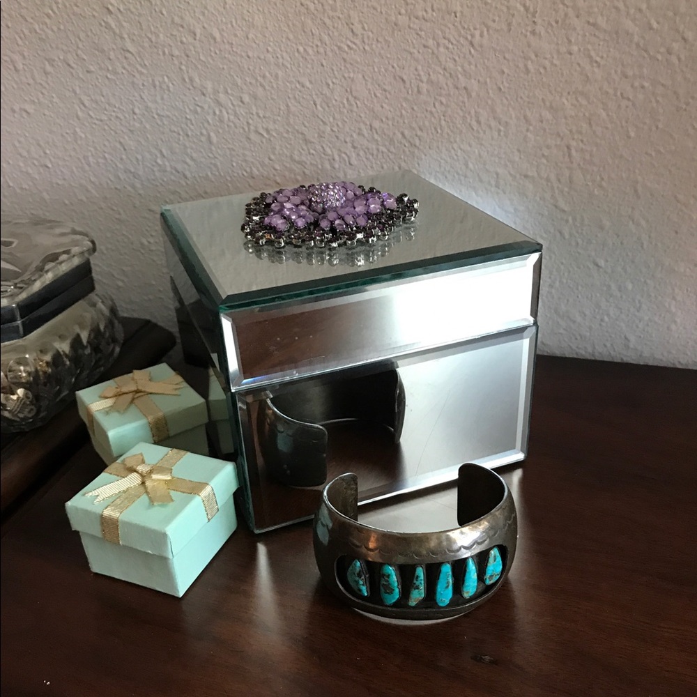 Turquoise sterling antique native American cuff