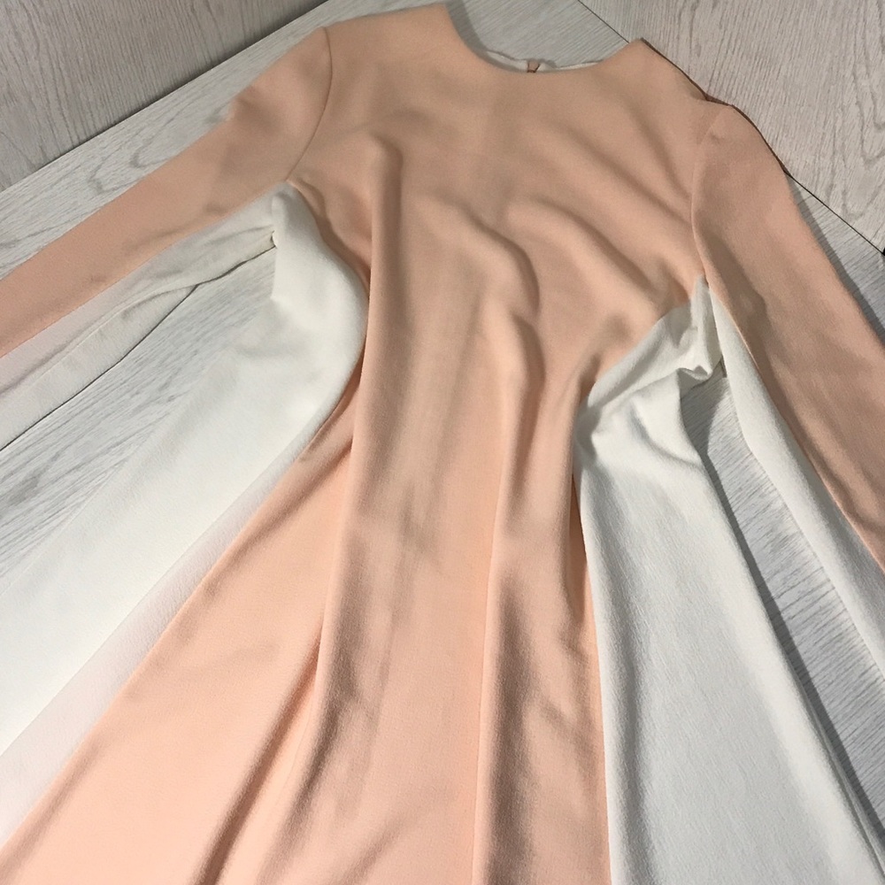 Atmosphere Nude/White Flared Crepe Dress
