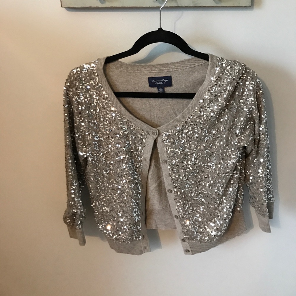 American eagle sequin cardigan
