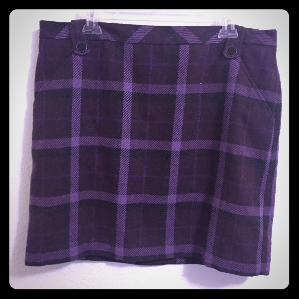 PURPLE PLAID SKIRT