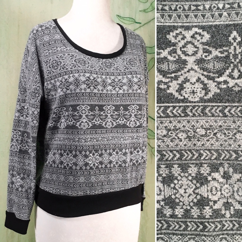 Forever 21 fair isle Nordic knit top sweater