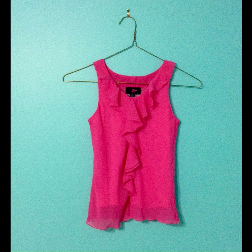 Hot pink girls ruffled top