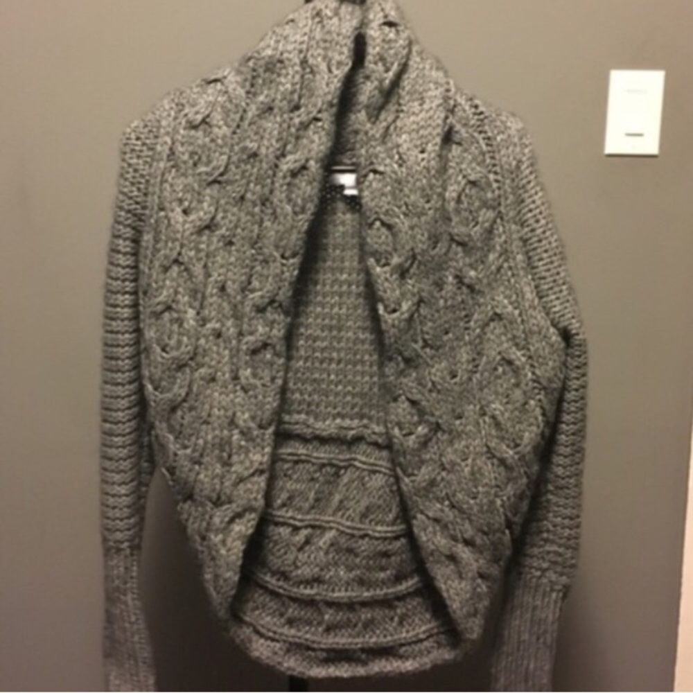 Grey Knit Cocoon Cardigan