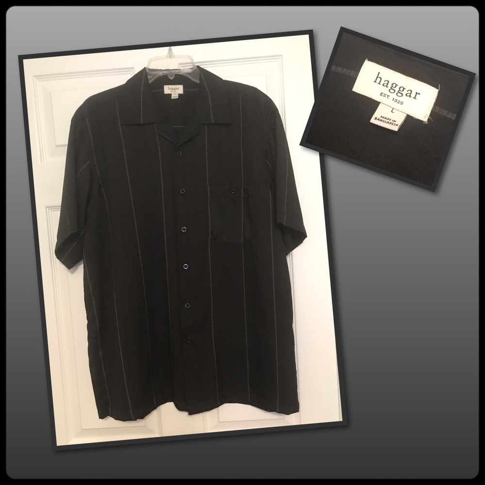 Men's Black with Grey Stripes Shirt