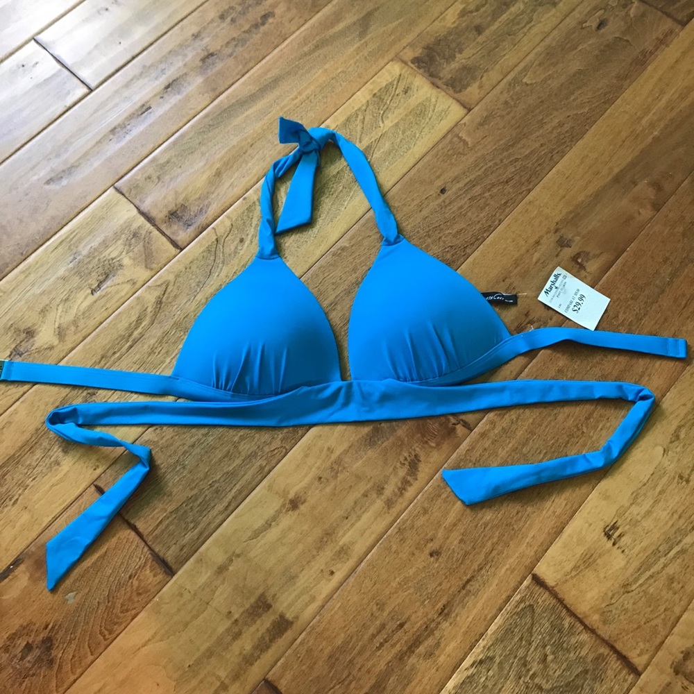 Blue Strappy Bathing suit Top