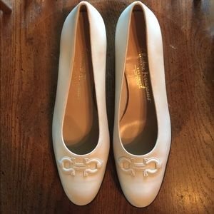 Salvatore Ferragamo white flats