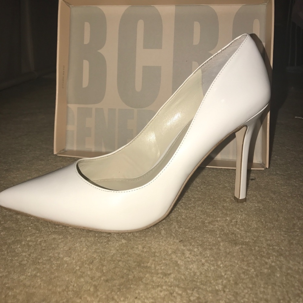 BCBG never worn white heels