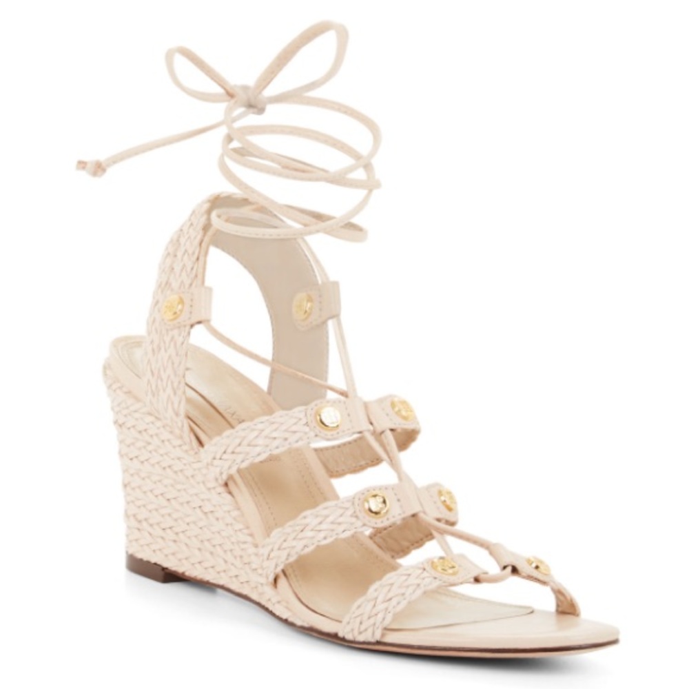 BCBGMaxazria Sharlet Woven Leather Wedge Sandal