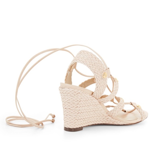 BCBGMaxazria Sharlet Woven Leather Wedge Sandal - Picture 2 of 9