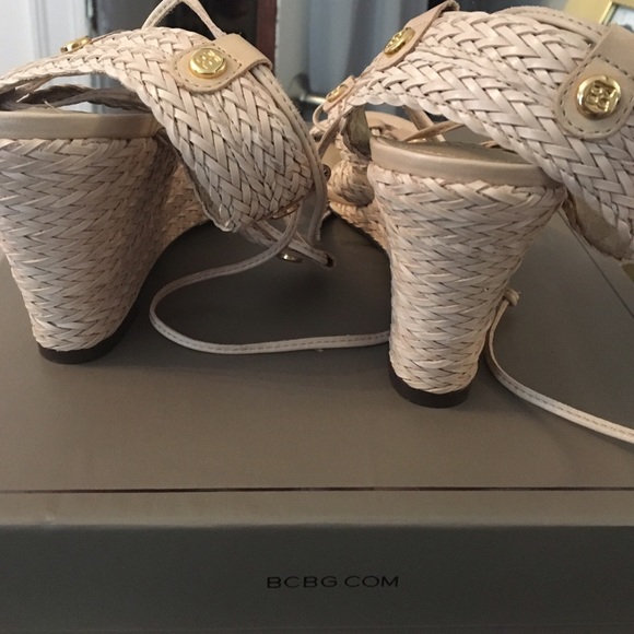 BCBGMaxazria Sharlet Woven Leather Wedge Sandal - Picture 5 of 9
