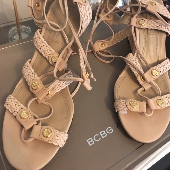 BCBGMaxazria Sharlet Woven Leather Wedge Sandal - Picture 6 of 9