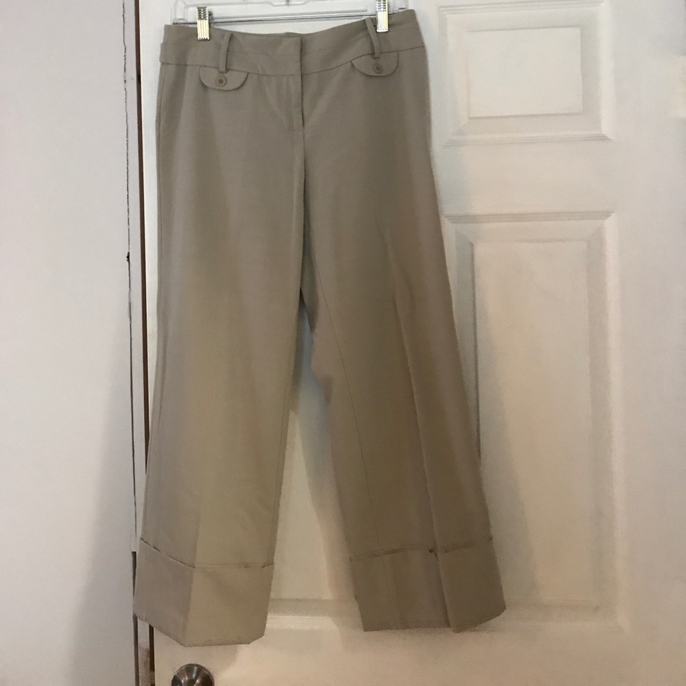 Cream colored Capri dress pants.