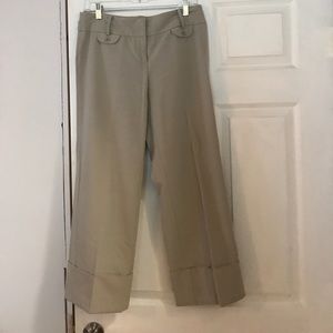 Cream colored Capri dress pants.