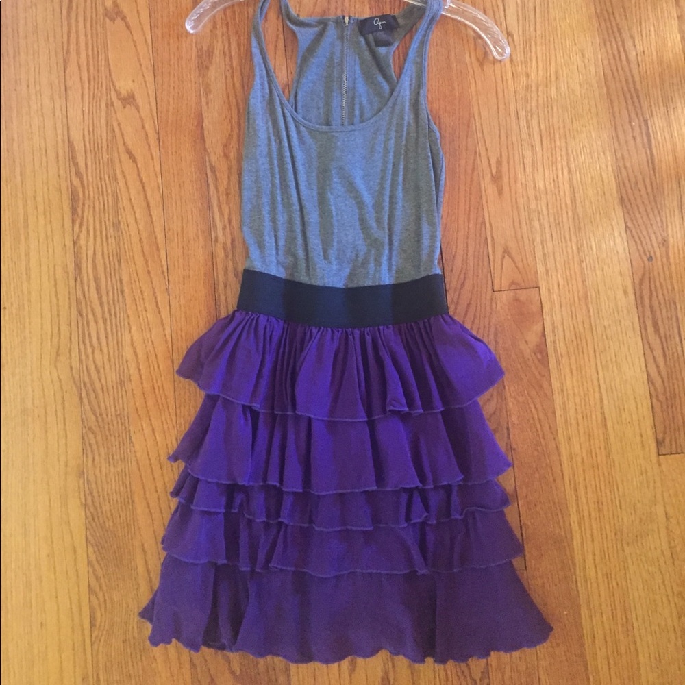 Gray and purple Aqua ruffle dress