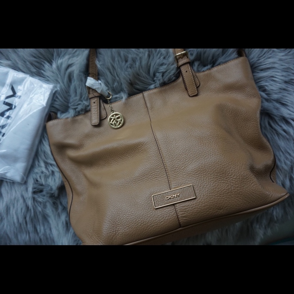 Camel Leather DKNY Tote