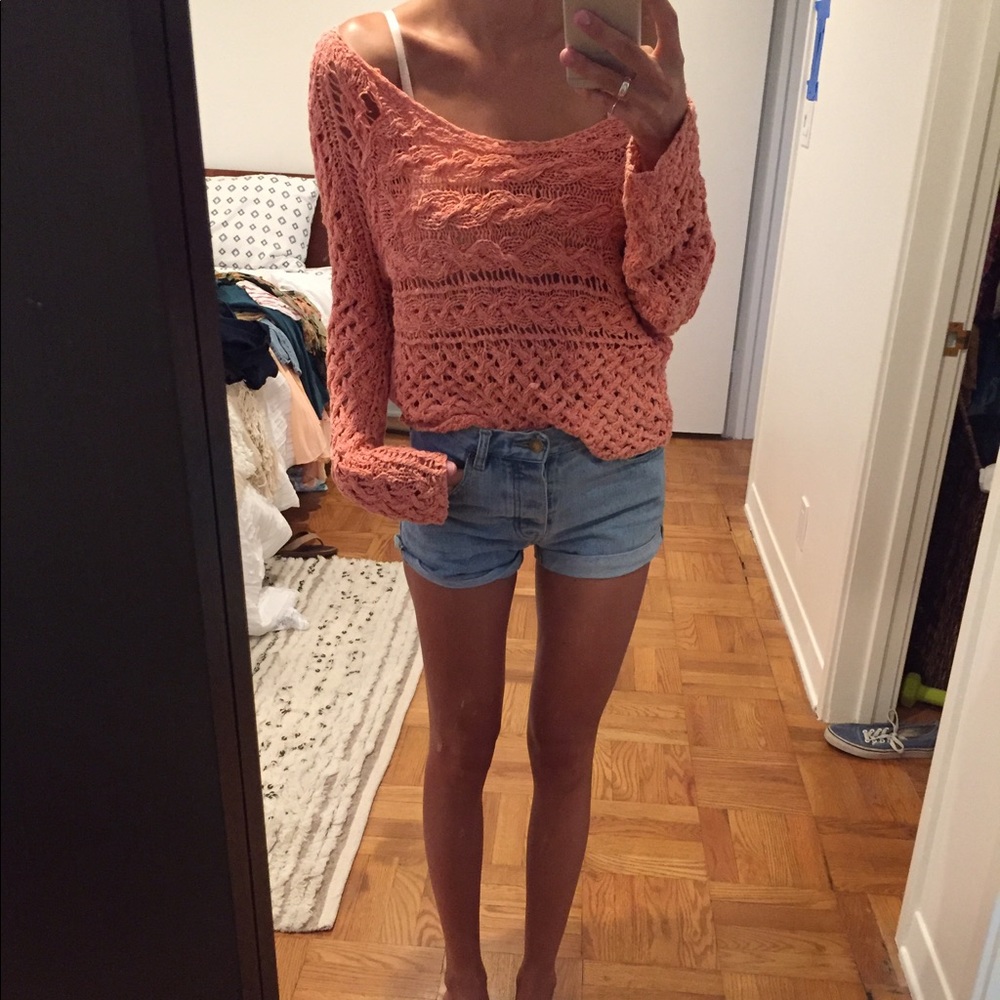 Free People cropped knit sweater