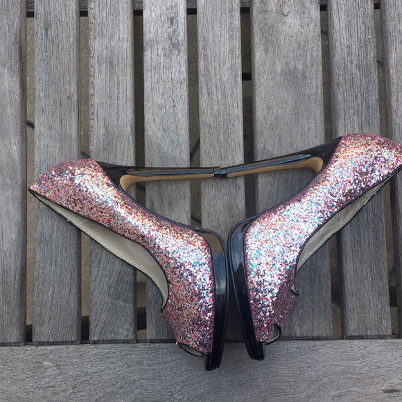 ⚡️SALE⚡️London Rebel Pink Glitter Stiletto Heels - Picture 3 of 4