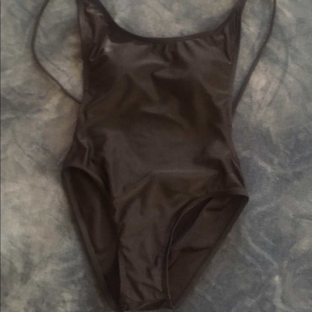 Black One piece swimsuit.