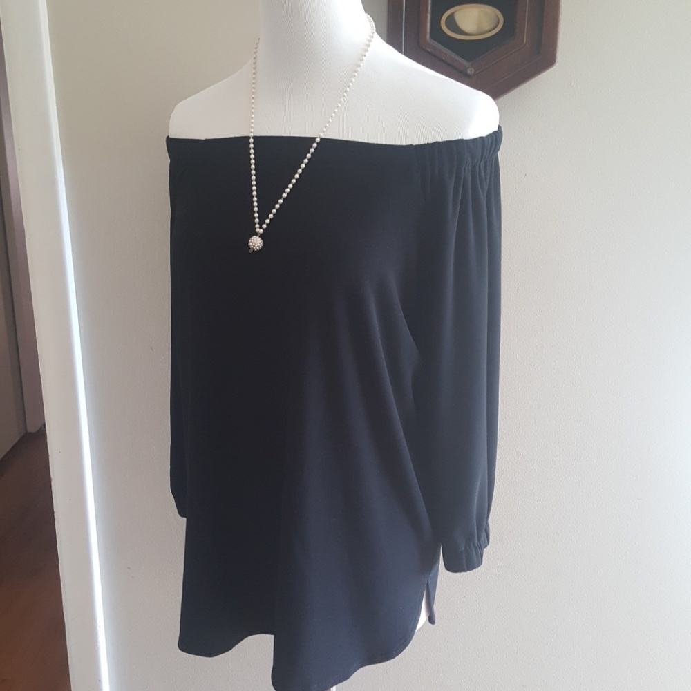 Black off the shoulder top