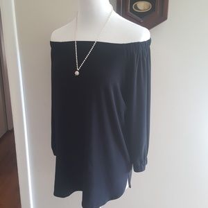 Black off the shoulder top