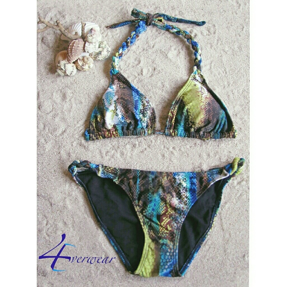 SNAKE TWISTED ROPE TRIANGLE TOP BIKINI
