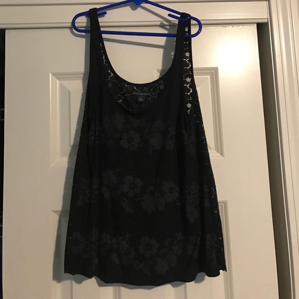 Flowered Black American Eagle tank