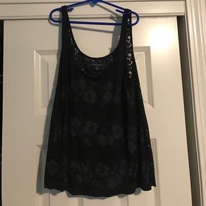Flowered Black American Eagle tank