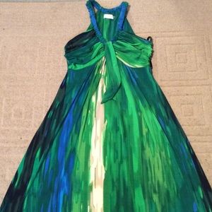 Calvin Klein Maxi Dress Multicolor Green Blue Long