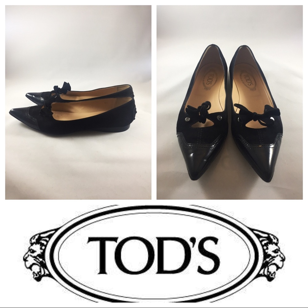 Tod's Suede & Patent Flats | 8.5
