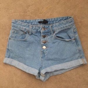 High waisted jean shorts
