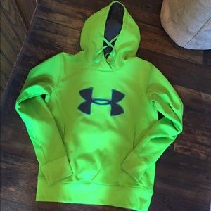 Lime green UA women's hoodie