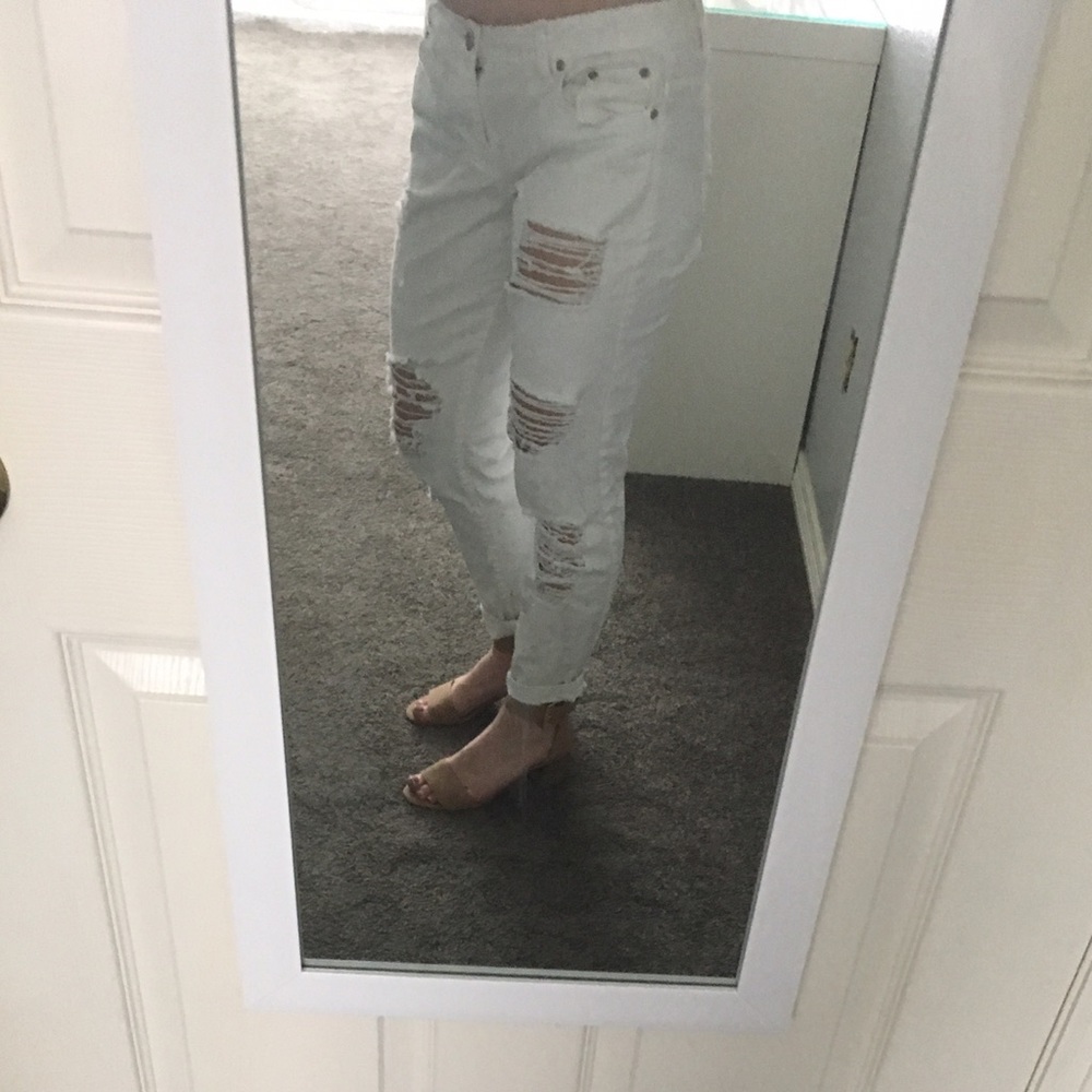 White Ripped Jeans - Picture 2 of 4