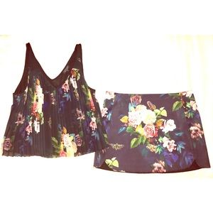 TOPSHOP Floral Skirt. Matching top also available
