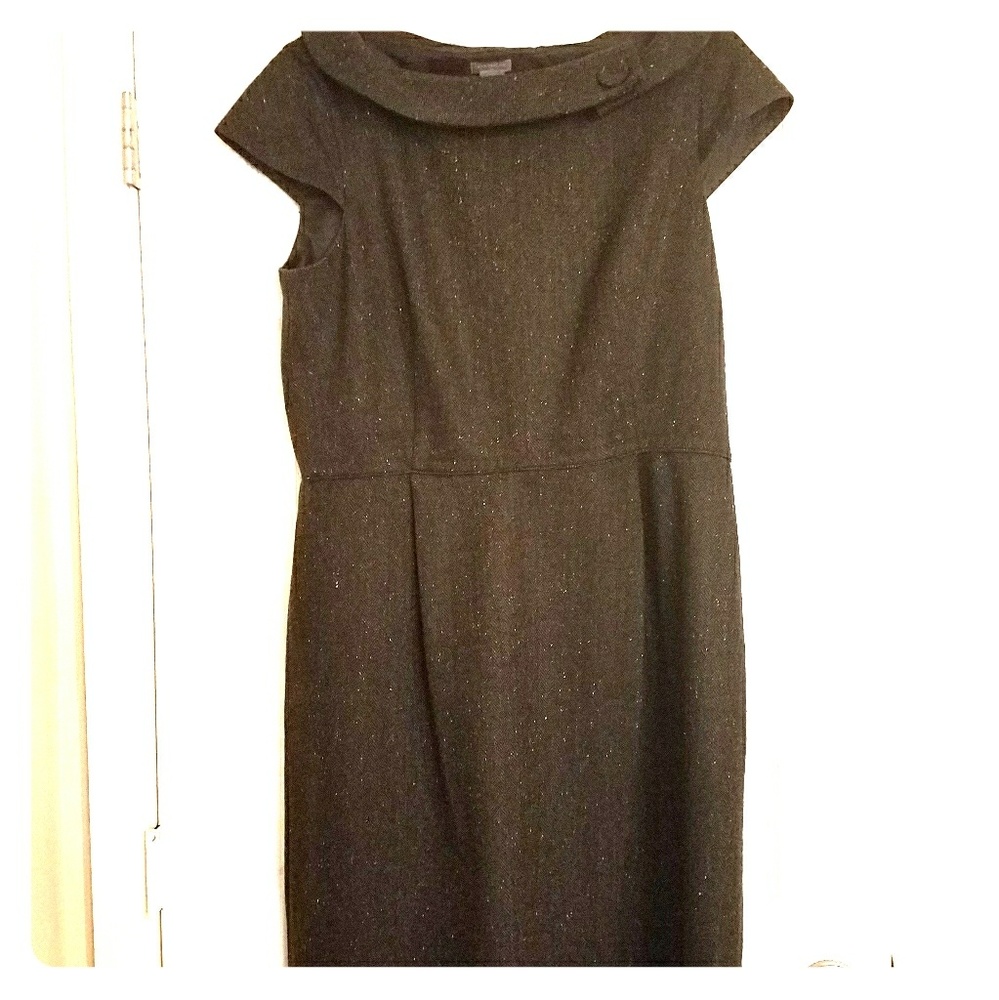 Olive Green Tweed 60s Mod Dress