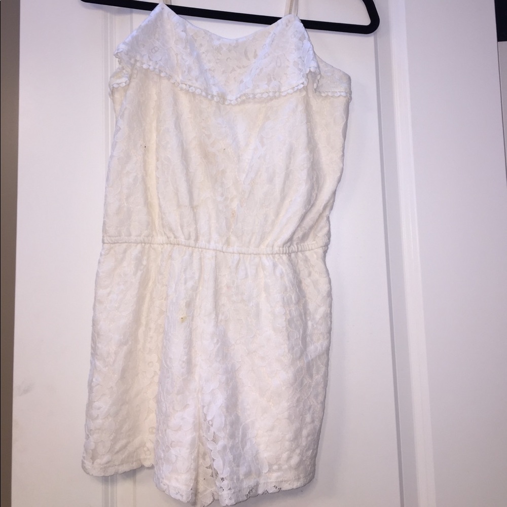 Off White Lace Romper