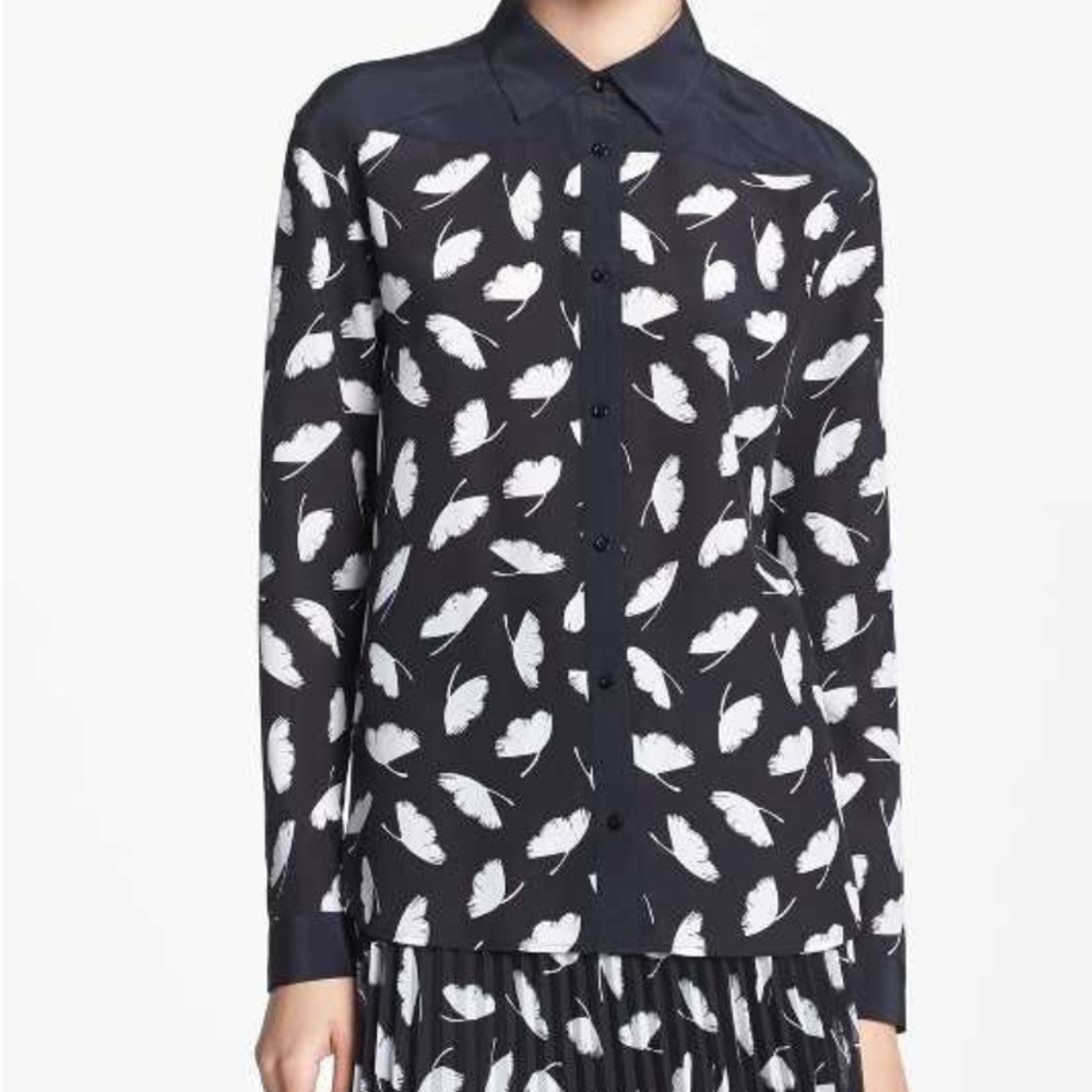 ✨SOLD✨ Miss Wu by Jason Wu Delicate Leaf Print Top