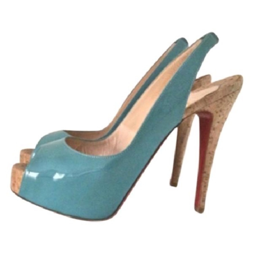 Christian Louboutin So Private 120 Blue Pumps.