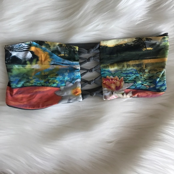 NWOT Reversible San Lorenzo Bandeau Bikini Top - Picture 1 of 4