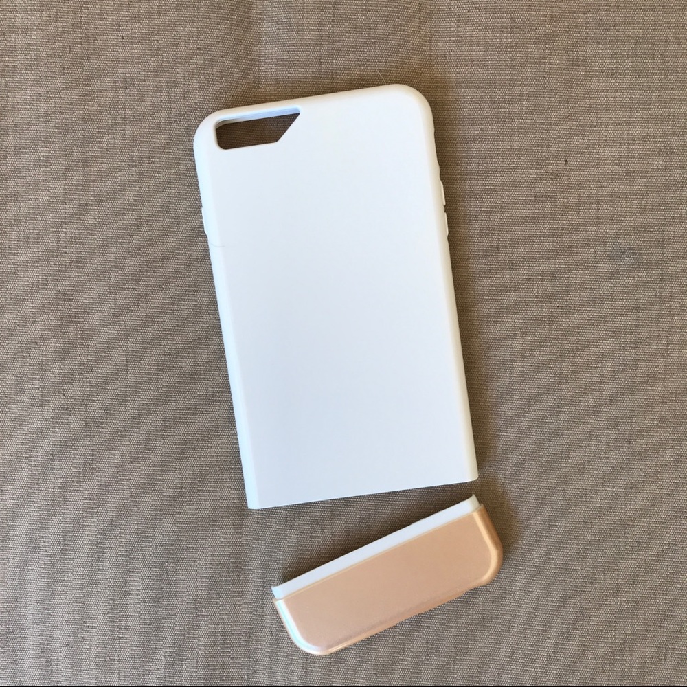 white and gold 2 piece case. 6 plus