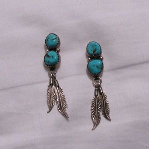 Vintage Navajo Turquoise Sterling Silver earrings